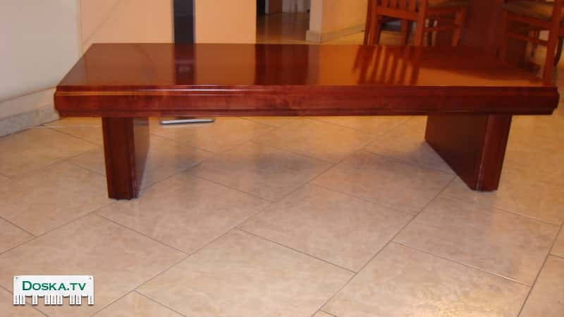 Стенка (буфет+витрина) из чистого дерева, цвет "вишня", компактная,витрина с подсветкой,