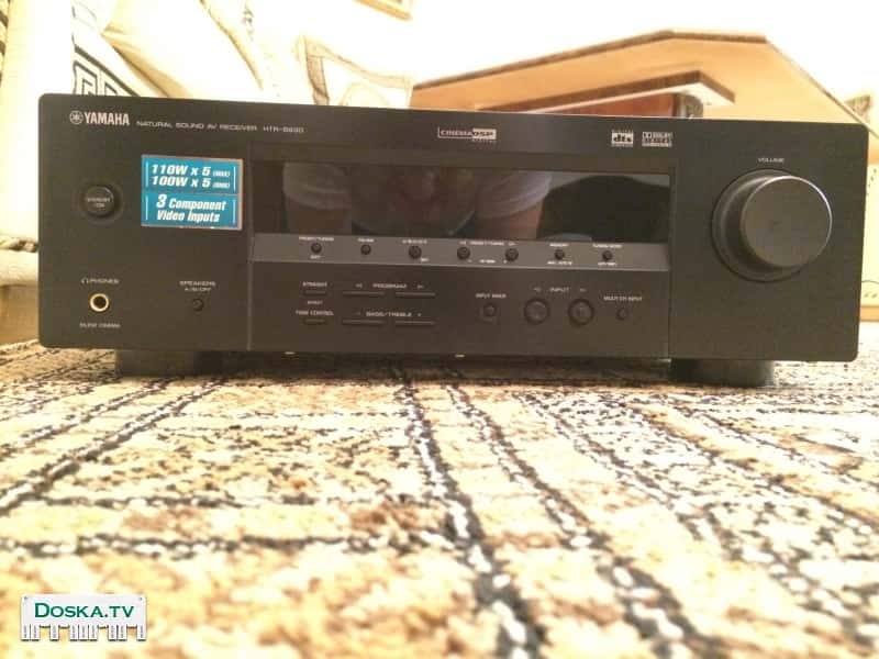 домашний кинотеатр yamaha htr5930 усилитель, пять колонок, активный саб -