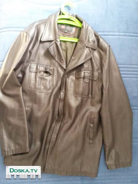 Мужской кожаный жакет размер 4XL. или 52-54. отличное качество. цена