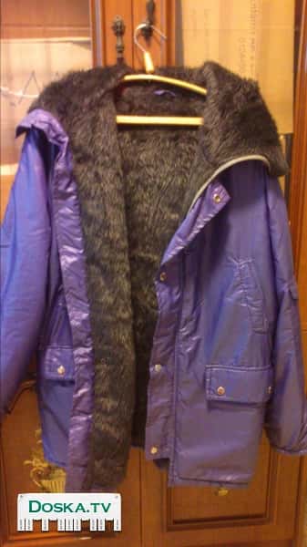 балоневая куртка с меховым капюшоном от дождя и снега, размер