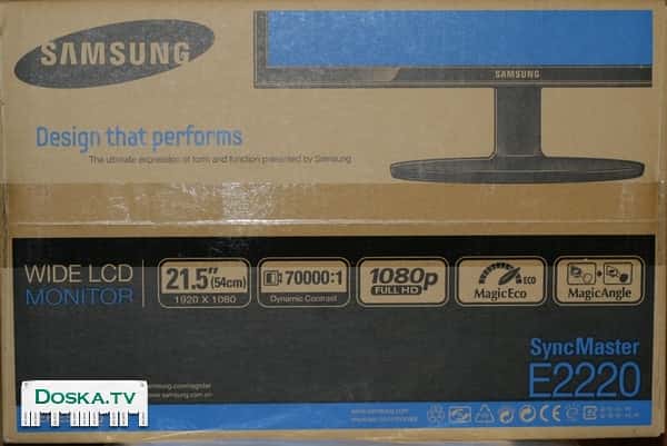 монитор "Samsung" 2220, 21,5 инч, резолюция - 1920х1080, Full HD,