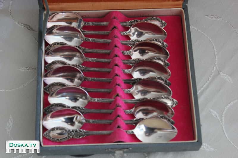 Абсолютно изумительный набор: 12 чайных ложек - серебро 925 пробы
