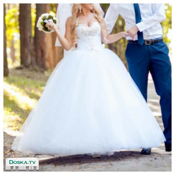 Свадебное платье. Корсет ручной работы с камнями Swarovski, еврофатин, подюбник