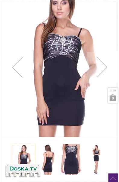 Платье черное декорированное Эффектное платье облегающего силуэта длиной до середины