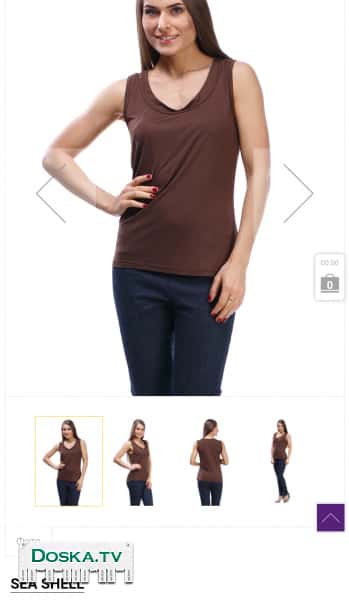 Майка прямого силуэта, выполненная из приятного материала. Изделие с круглой