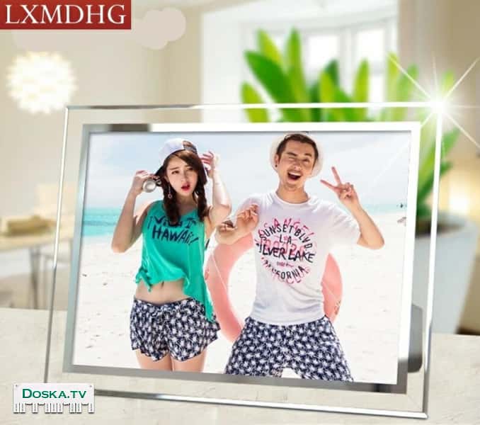 Прозрачная стеклянная рамка для фотографий, классической прямоугольной формы. Отличная оправа