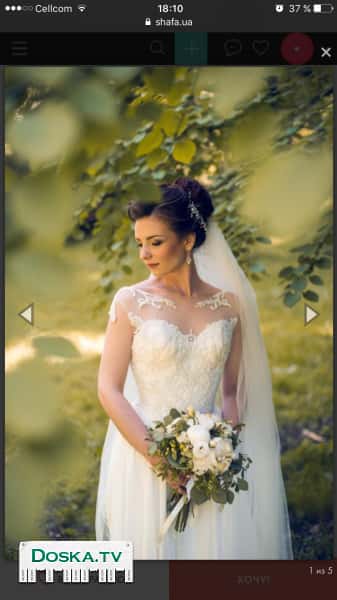 шикарное свадебное платье! Ручная работа! Одето один раз - состояние