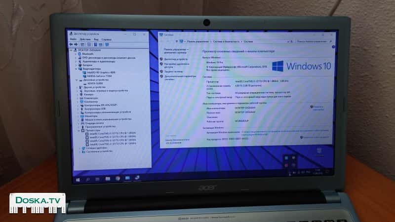 ноутбук ACER Aspire V5-571G. Тонкий корпус. Батарея держит около 1,5