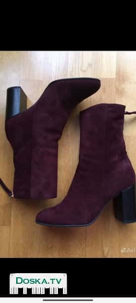 Шикарные ботильоны Hogl из нежнейшего нубука шикарного винного цвета! Состояние