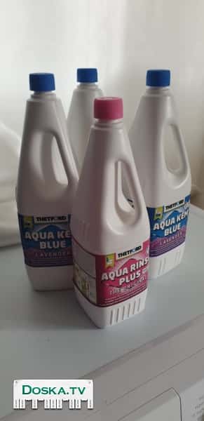 набор жидкостей для мобильного унитаза. 4шт. Розовая жидкость 1 шт-