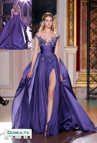 вечернее платье сиреневого цвета из шифона- очень красивое- новое в