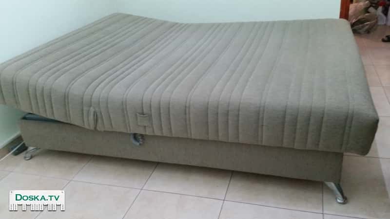 Кровать 200/140 см цвет хаки. Электро подъем изголовья. Ящик для