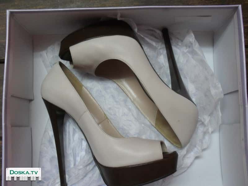 Туфли женские, натуральная кожа, высокий каблук, размер 35, в отличном
