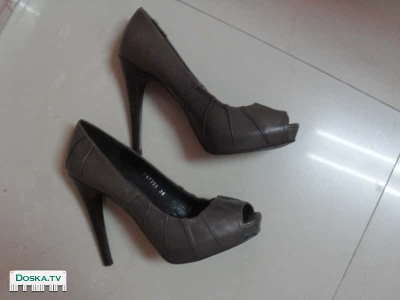 Туфли женские, натуральная кожа, размер 36, высокий каблук, в отличном