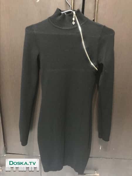 Платье чёрное, тёплое, короткое, Love Republic, размер S, облегает по