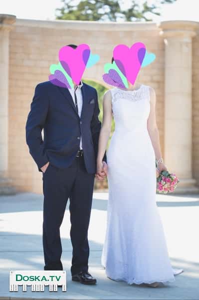 Свадебное платье в хорошем состоянии. Размер 34-36