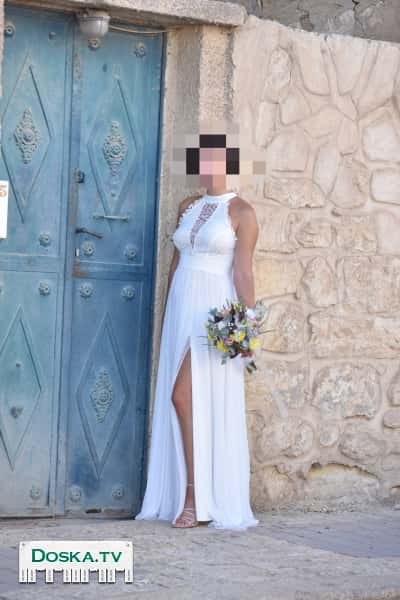 Красивое современное свадебное платье, без корсета и пышной юбки, с