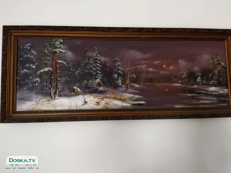 картина "Зима",художника А.Коршунова,написана в 1990 году, куплена в Витебской картинной