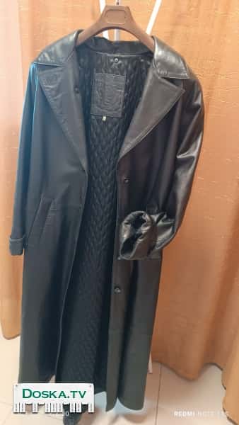 пальто кожа 100 процентов черного цвета