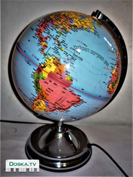 Глобус с подсветкой на иврите — познавательный и стильный аксессуар