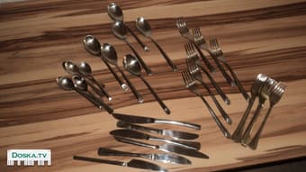 комплект " ложки , вилки из тяжёлой нержавеющей стали. Форма