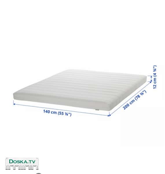 Новый матрас двуспальный из икеи размер на картинке.