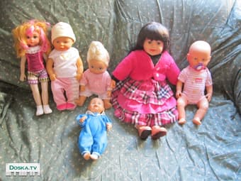 6 разных кукол. Рамеры: . Большая куклы-50 см. Средние-35
