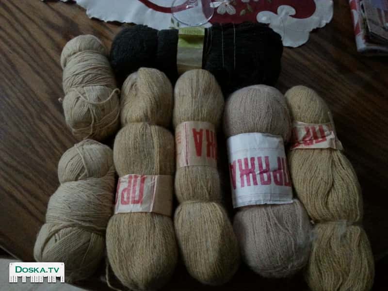 Пряжа шерстяная с пухом 5 мотков по 100 грамм. 4