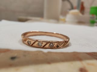 Кольцо золото 585 проба, камни фианиты