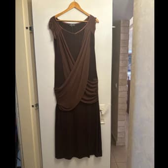 Длинное коричневое вечернее платье 44(M)