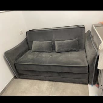 Серый раскладной диван-кровать 205 х 170 см